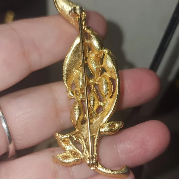 Vintage Pastel Marquis Crystal Brooch with Clip On Earrings - Picture 4 of 10